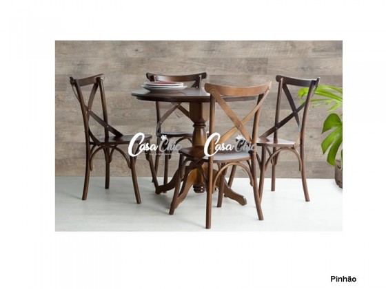 Conjunto Mesa de Jantar Sid Paris com 04 Cadeiras 0.97 x 0.97 Redonda